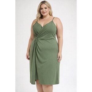 Olive Green Spaghetti Strap Dress- Plus Size NWOT